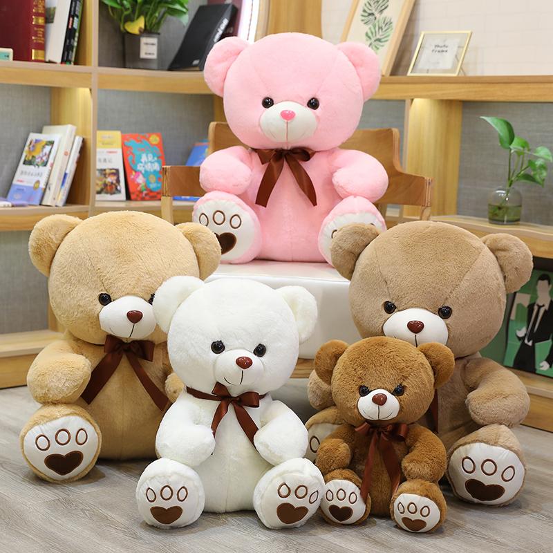 High Quality 35/50/60CM 5 Colors Lovely Bow-Knot Teddy Bear Doll Stuffed Animal Bear Plush Toys Lovers Girls Birthday Baby Gift