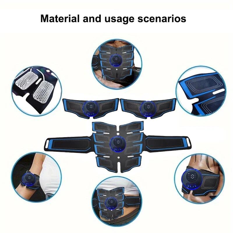 USB Rechargeable EMS Abdominal Muscle Toning Trainer Practice Eight-pack ABS Strengthen Simulates Biological Micro-current