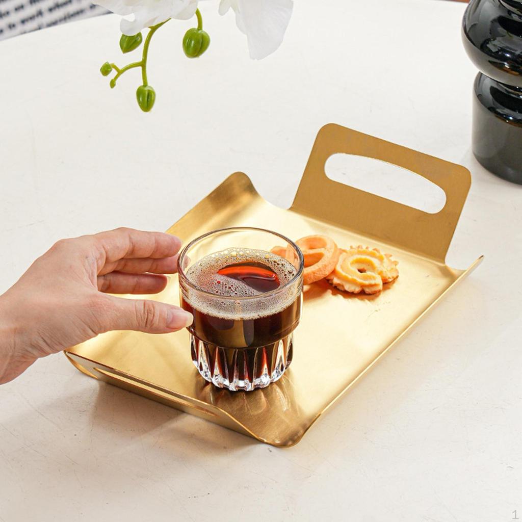 Rectangle Serving Tray Coffee Table Multifunctional Storage Fruit Snack Plate for Living