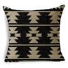 Black And White Collection Geometric Prints Linen Pillowcase Square Bedroom Car Decor Cushion Cover 40Cm/45Cm And 50Cm
