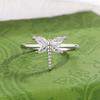 New Fashion Diamond Dragonfly 925 Sterling Silver Versatile Personalized Temperament Opening Rings R078
