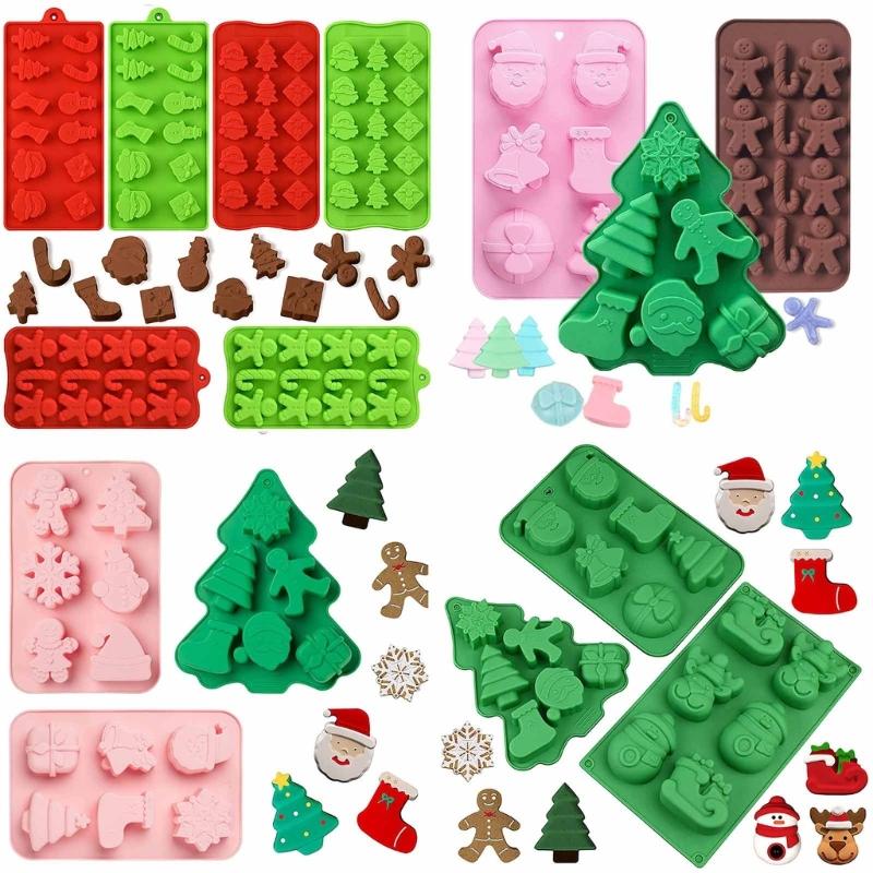 Christmas Themed Chocolate Moulds Mousse Molds Silicone Material Baking Gadgets