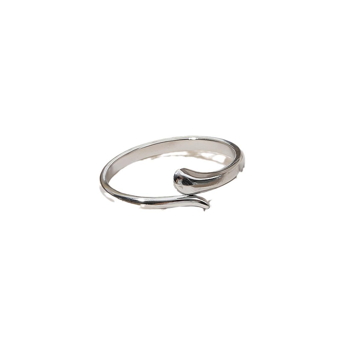 

Titanium Steel Geometric Adjustable Ring for Women - Hip Hop Style, Internet Celebrity Inspired, Couple Design JZ030 [Steel Ring]