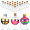 100ml Spherical Plastic Potion Bottles Ball Shape Round Bottles 3.4 Oz Sand Art Bottles with Corks and Tags Bottle Candy Jar