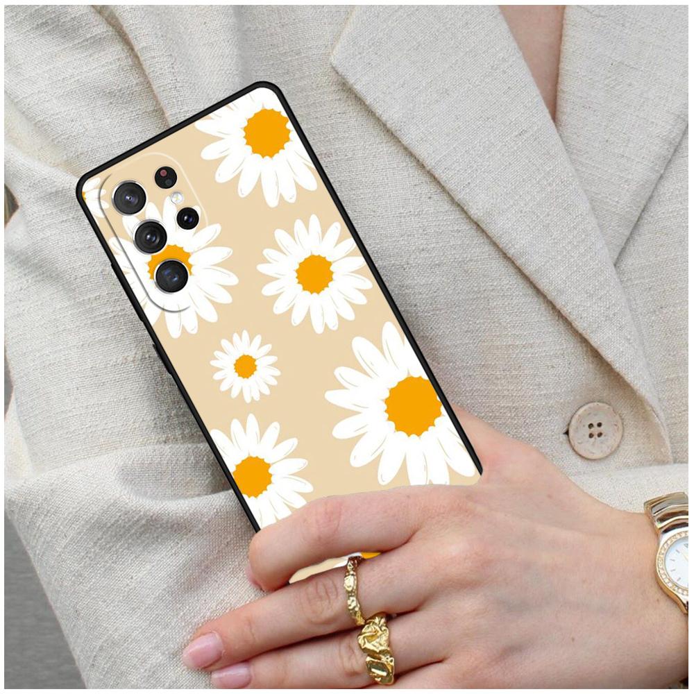 Daisy Flower Soft Cell Phone Case for Samsung Galaxy S26 Ultra S25 S24 S23 S22 S21 S20 Note10 Cover
