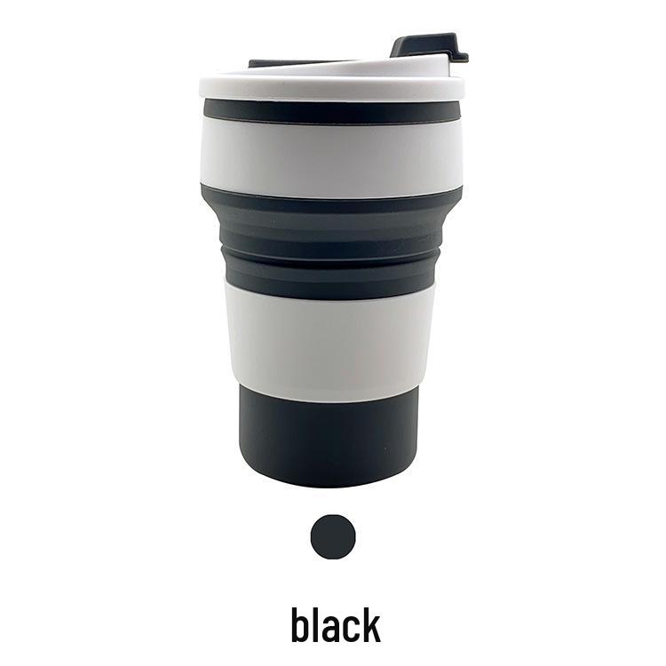 350ml Portable Silicone Collapsible Cup with Lid - High Temp Resistant & Anti-Scald Coffee Mug