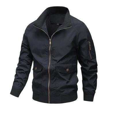 Spring and Autumn Jacket, Casual Jacket, Outdoor Workwear, Flight Jacket, Men's Loose Stand Up Collar Top