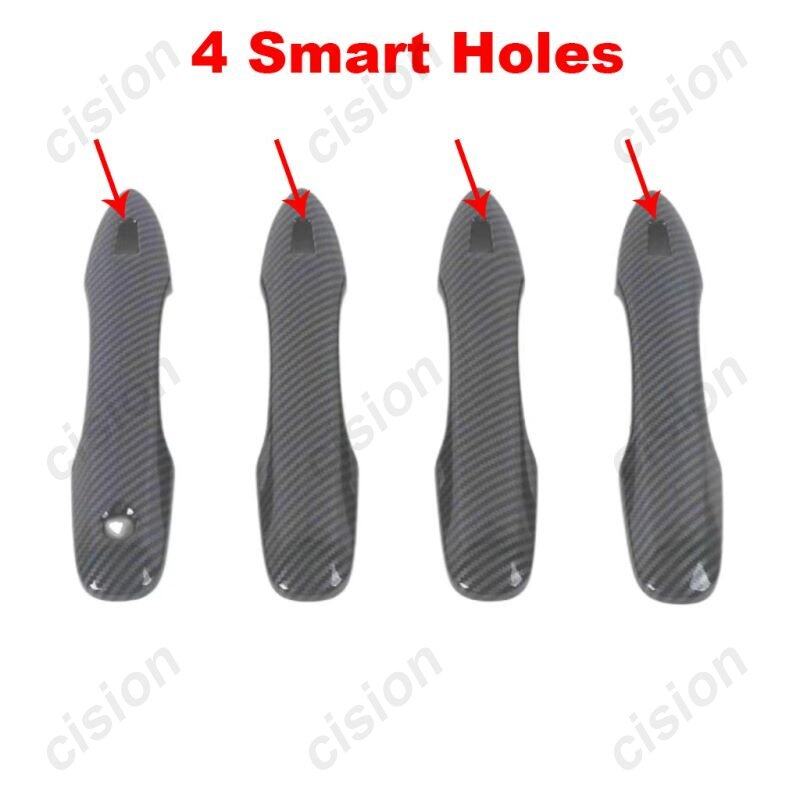 Carbon Fiber Chrome Car Door Handle Bowl Cup Protective Cover Trim Cap Sticker Protector For Toyota Corolla Altis E210 -