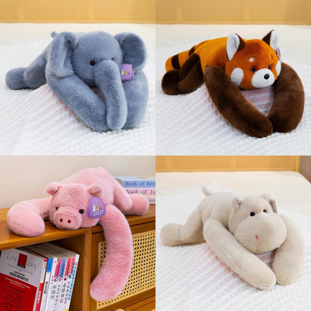Raccoon Pig Panda Elephant Plush Animal Toy Geometric Cuddle Partner For Kids Bedroom Decor