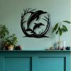 Metal Silhouette Wall Art Jumping Dolphins Abstract Home Decor Sculpture Classic Indoor Wall Hanging for Living Room