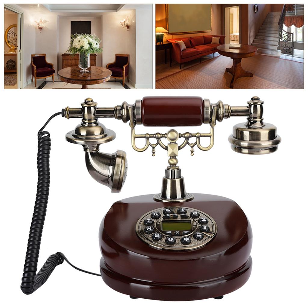 MYS-6200A Harts Dubbelt Syfte Antik Hantverksdekoration Vred Vintage Europeisk Telefon