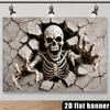 2D planar Halloween horror wall-penetrating skull theme featuring cracked wall visual effect does not require power supplyzyc