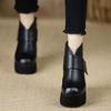 Women'S Ankle Boots Autumn Vintage Fashion Height Increase Platform Short Boots Outdoor Non Slip Wear-Resistant Wedge Shoes