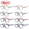 1pcs/8pcs TR90 Sport Reading Glasses Men Ultralight Anti Blue Light Presbyopia Eyeglasses Men Hyperopia Optical Eyewear Diopters