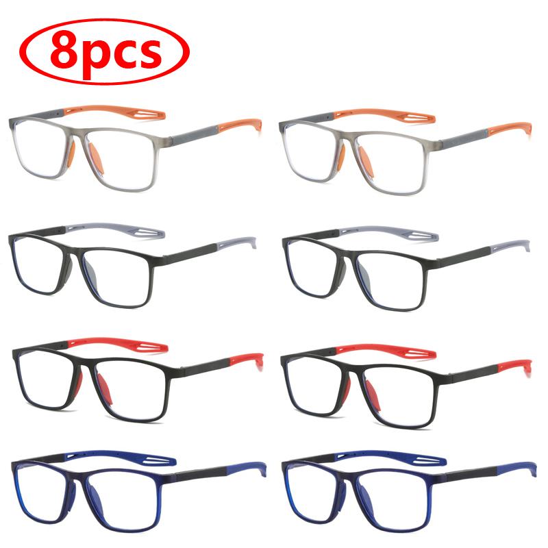 1pcs/8pcs TR90 Sport Reading Glasses Men Ultralight Anti Blue Light Presbyopia Eyeglasses Men Hyperopia Optical Eyewear Diopters
