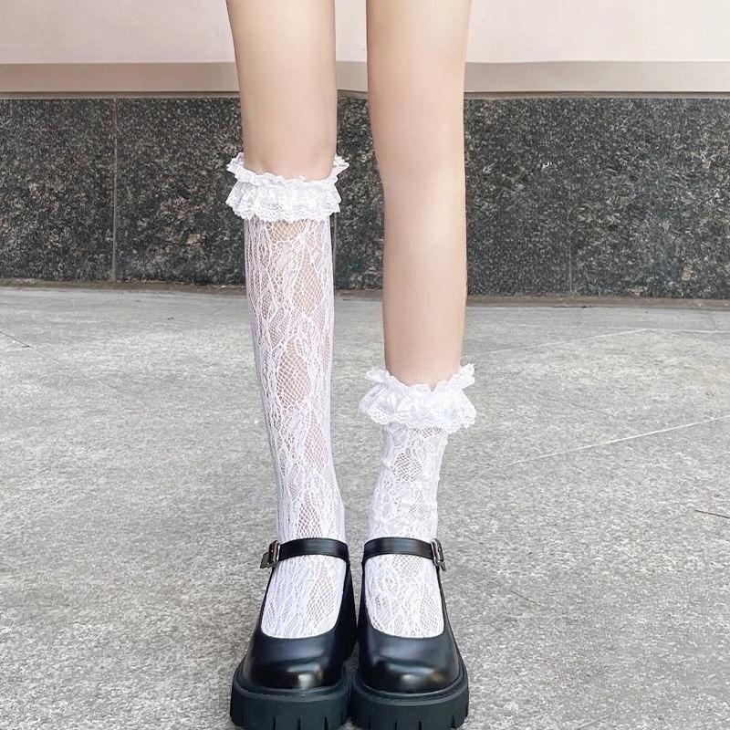 Lolita Lace JK Stockings Socks Female Girls Long Uniform Knee Socks Student Cute JK Stocking Socks
