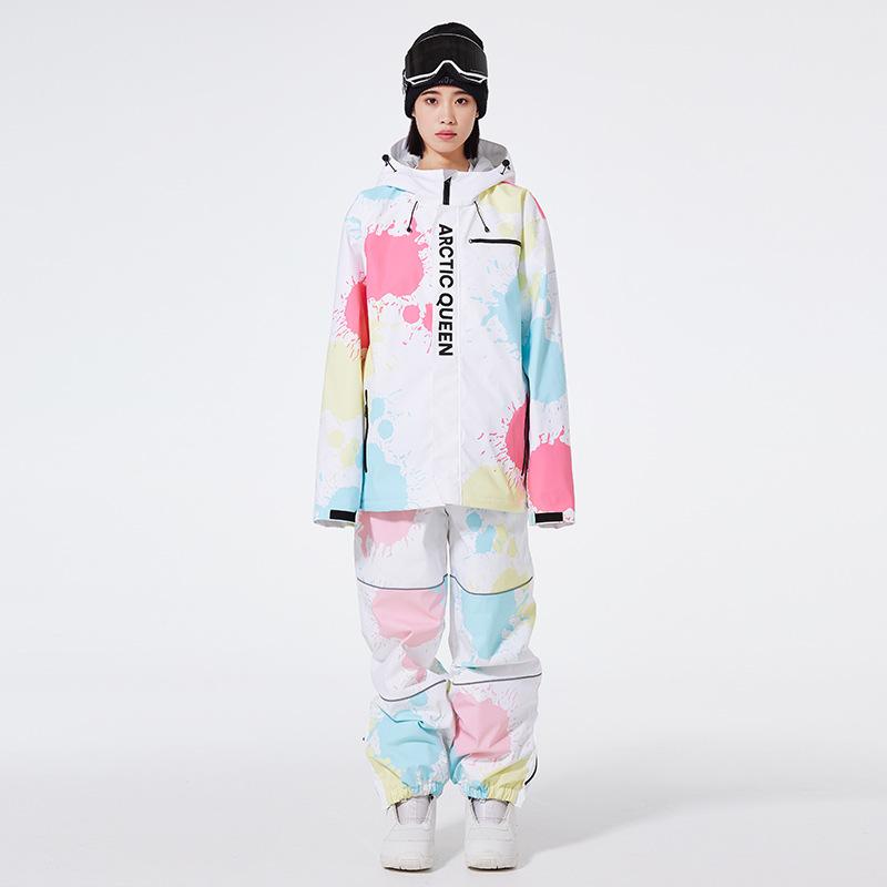 Skiwear men and women winter outdoor waterproof windproof thickened warm thickened snowboard snowboarding clothes ski suit set