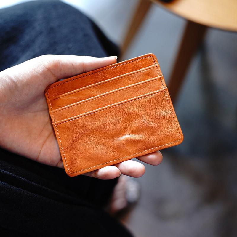 Large Capacity Oil Wax Leather Retro Card Holder - Multifunctional Driver's License and Bank Card Storage Bag