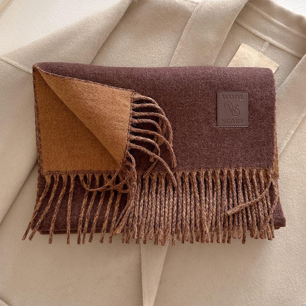 

Women Winter Warm Luxury Imitation Cashmere Scarves Solid Color Fashion Shawl Wrap Ladies Blanket Foulard Pashmina Bandana Scraf 33x180cm