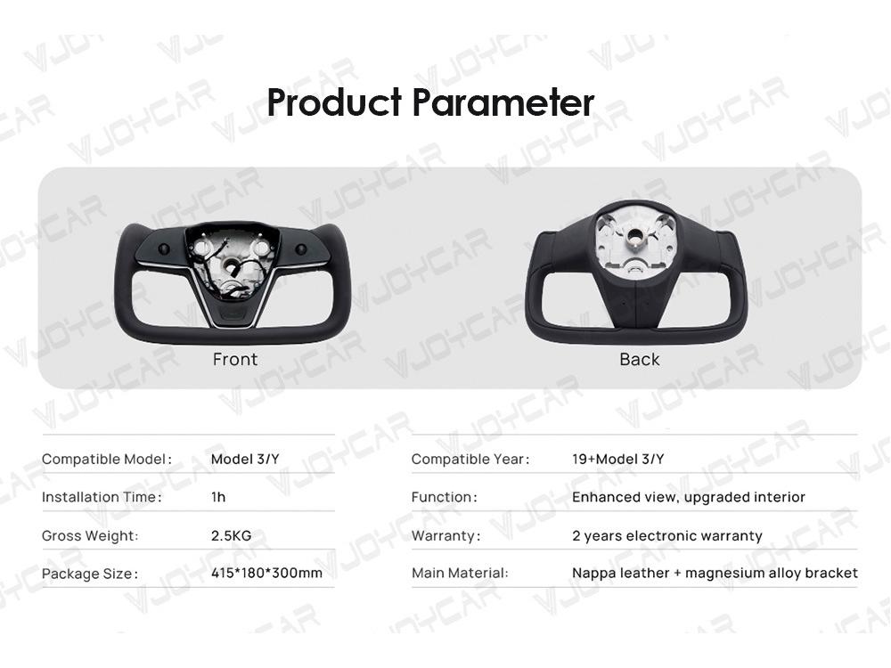 Tesla Yoke Steering Wheel 2.0 Leather Stitch Color Block Cover for Model 3 & Model Y