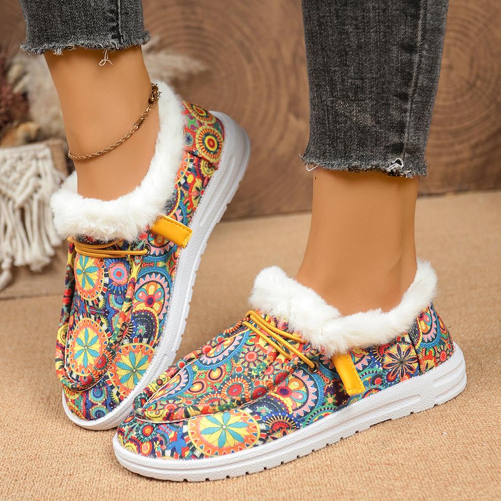 Women Snow Boots Thickened Fluff Comfortable Boots Women Casual Lace Up Warm Shoes Plus Size Thickened Cotton Shoes for Women