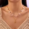 Starfish Shell Pearl Necklace For Women Fashion Ocean Style With Titanium Steel Chain