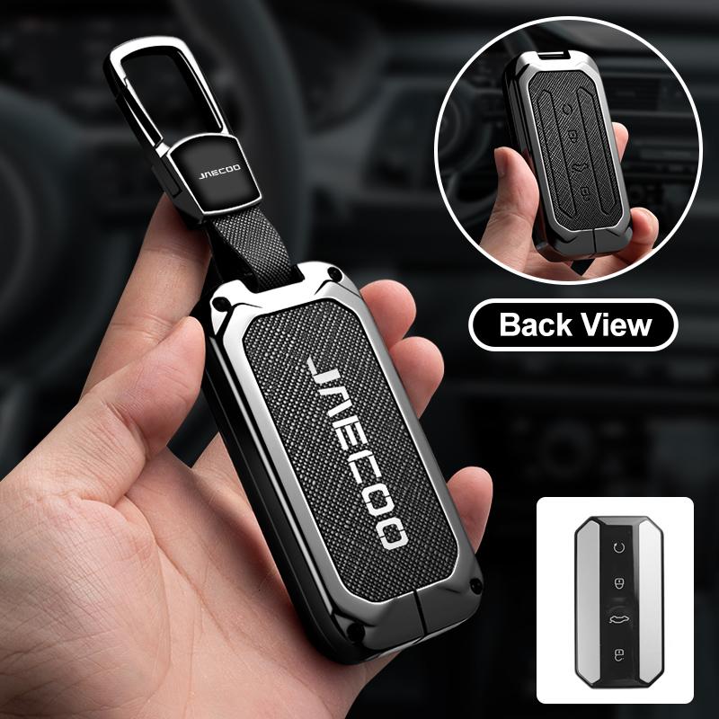 

Zinc Alloy Leather Car Key Case Cover Holder For Chery Jaecoo J5 J7 2025 Car Interior Accessories Key Protective Shell Keychain