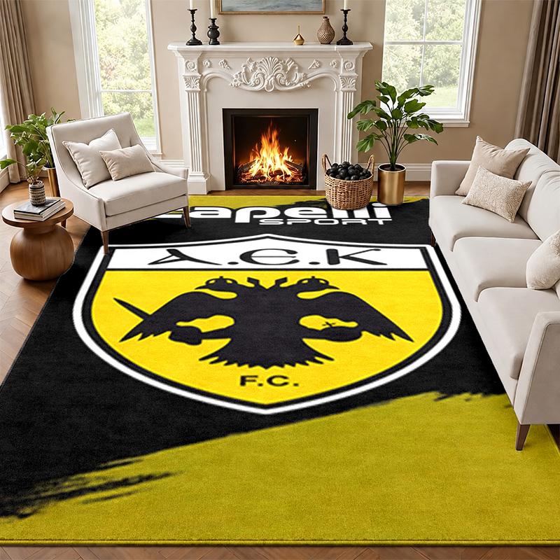 AEK Athen Teppich Fußmatte für Wohnzimmer oder Schlafzimmer Schutzmatte unter dem Stuhl Bürodeko Weihnachtsgeschenk Geburtstagsgeschenk