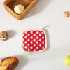 Thickened Cotton Oven Mitts with Heart Print Heat-Resistant Baking Gloves for Microwave Grill & Cooking Non-Slip Breathable Kitchen Essential