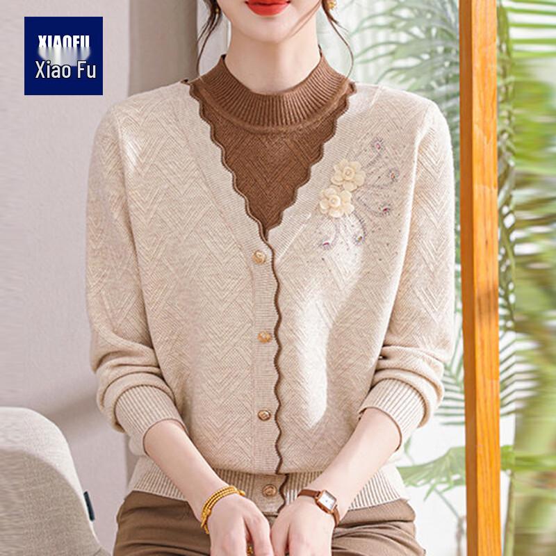 Women's Velvet Lined Mid-Aged Sweater