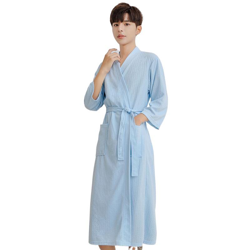 Unisex Long Sleeve Bathrobe - Spring/Autumn Solid Color