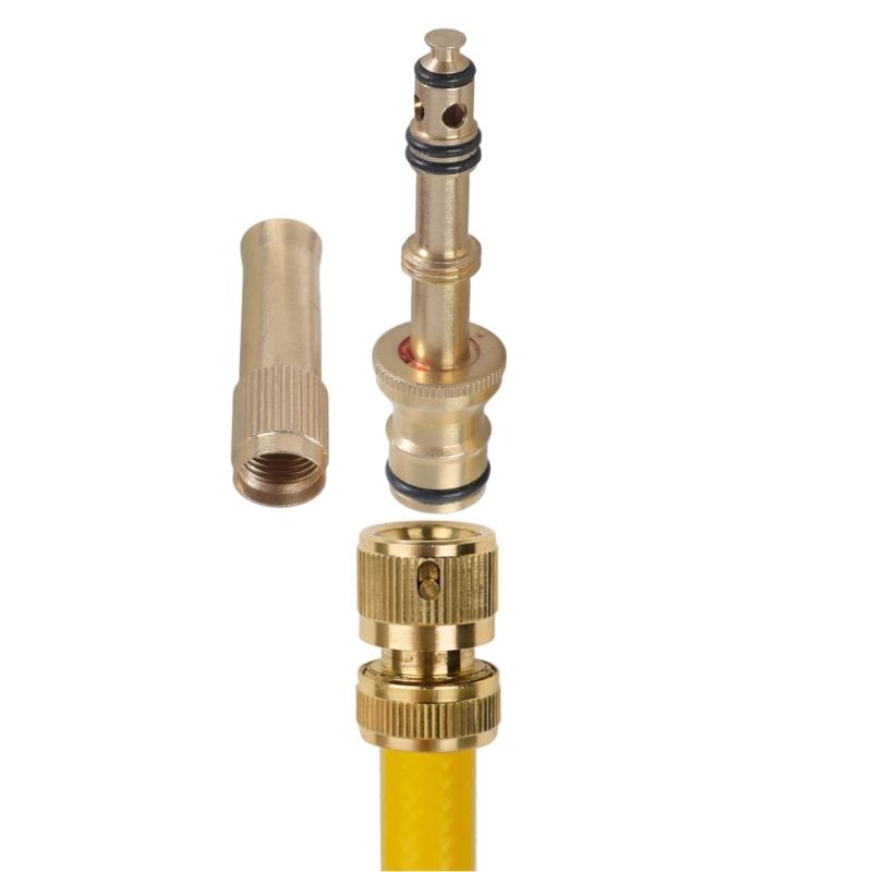 Spray Hose Nozzle Replacement Adjustable Brass Nozzle for Car Washing Gardening High Pressure Nozzles Heavy Duty