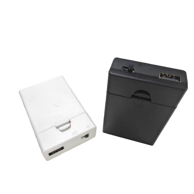 1Pcs Built In Usb Battery Holder With Switch And Cover 3Aa 4.5V Battery Box Aa Battery Case Diy Accessories