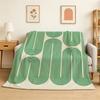 Bauhaus Grün Farbe Linien Modern Anime Decke 240g Flanell Decke Leicht Weich Hautfreundlich Sommer Dünne Tagesdecke