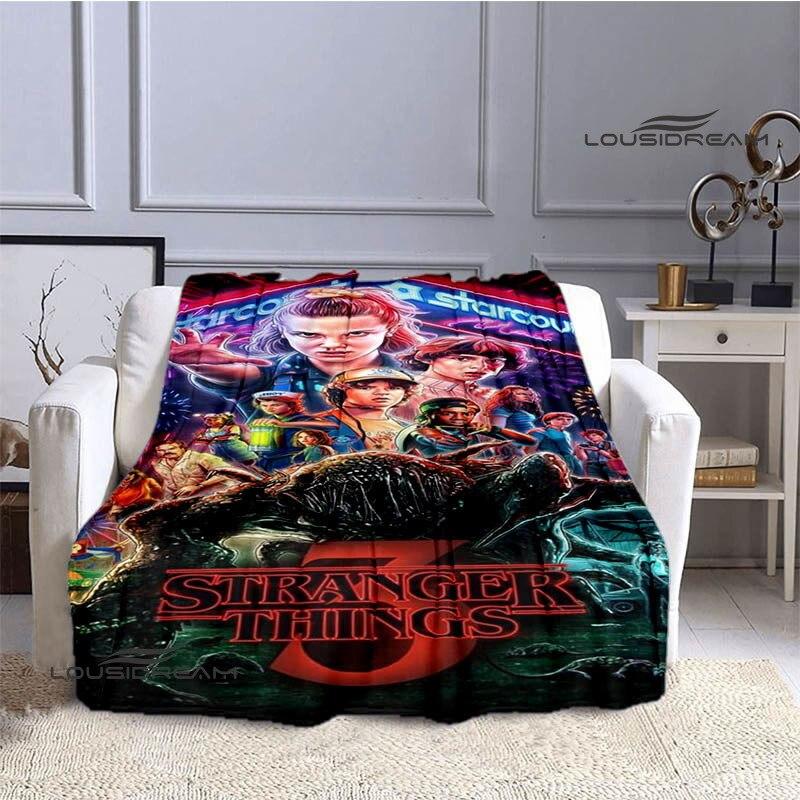 Stranger Things Klassieke Print Deken Dunne Deken Flanel Zacht en Comfortabel Huis Reisdeken Verjaardagscadeau Beddeken