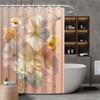 Floral Shower Curtain - Vibrant Pink & White Flowers, Fade-Resistant Polyester, All-Season Bathroom Decor