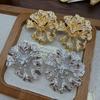 Gold Irregular Hollow Metal Flower Stud Earrings Female Retro Personality Flower Earrings