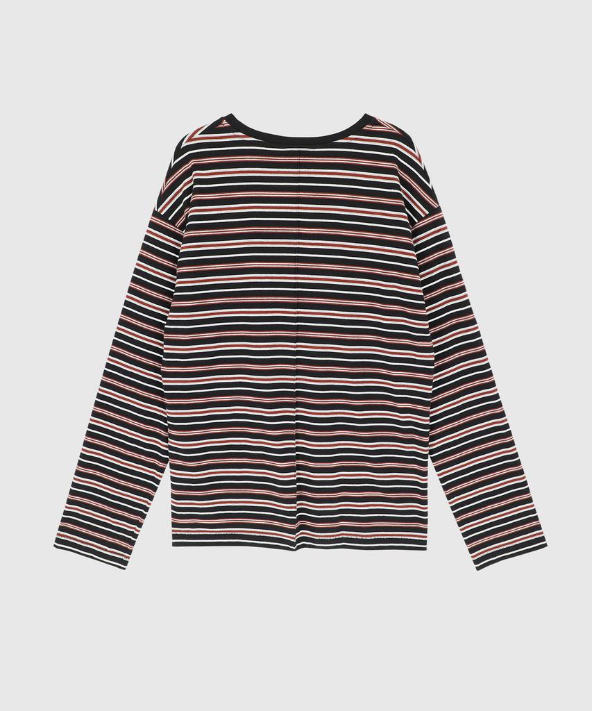 SIGREAT Multi Stripe Oversized T-Shirt_Black