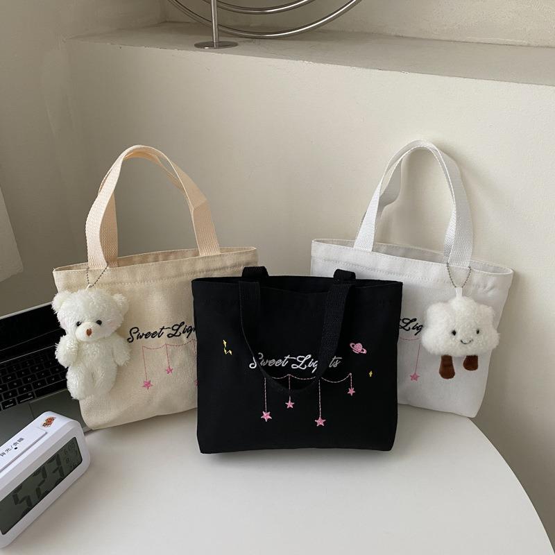 Japanese Harajuku handbag new canvas bag Korean version cute shoulder bag large capacity letter printed bag