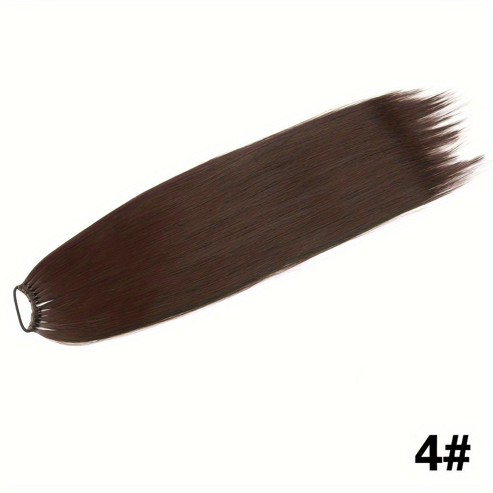 MISS WIG Long Straight Ponytail Extension 24Inch Ponytail Hair Extensions Synthetic Hair On Elastic Band Hairpiece Heat Resistant Hair Accessories