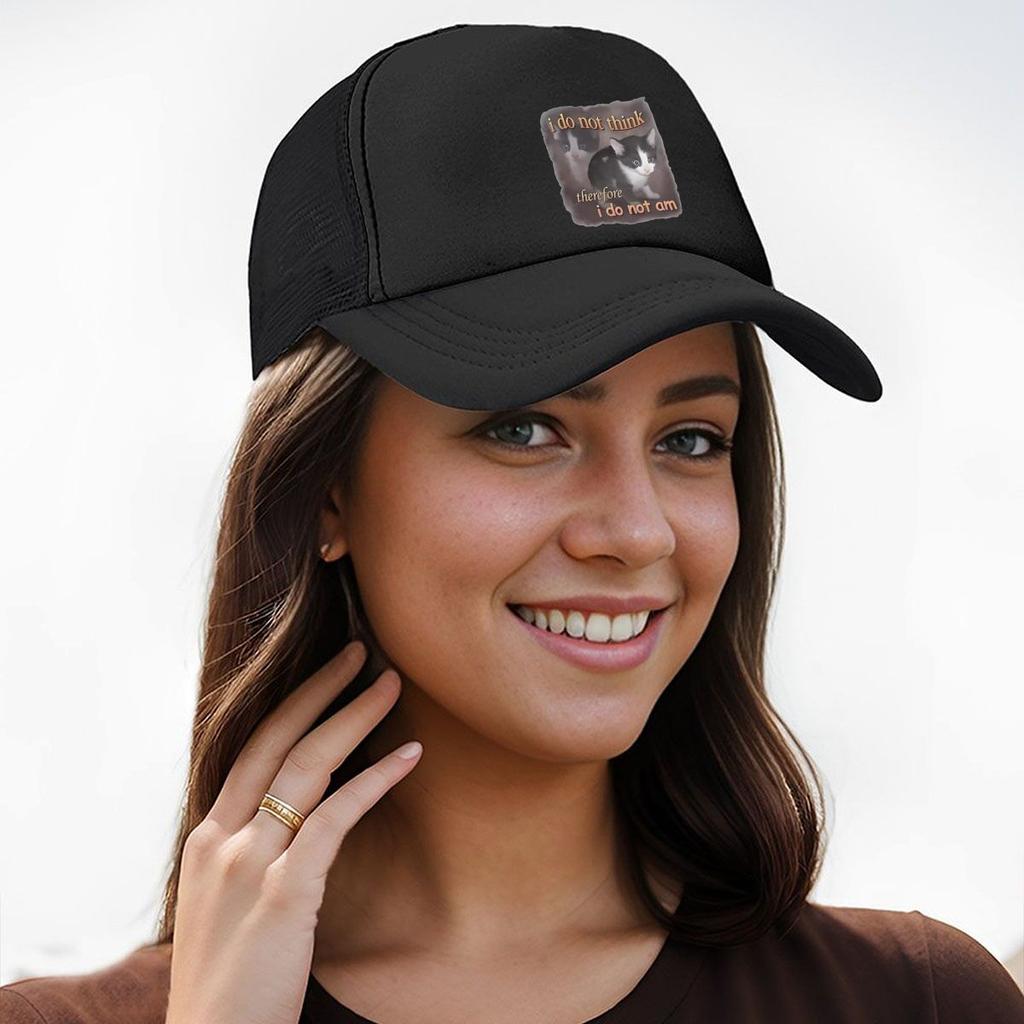 “Cat Philosophy Humor, Meme Art Design” Mesh Baseball Cap