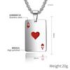 Hiphop Rock Playing Cards Necklace For Men 24Inches Stainless Steel Cuban Chain Collar Locomotive Cool Riding Neck Accessories