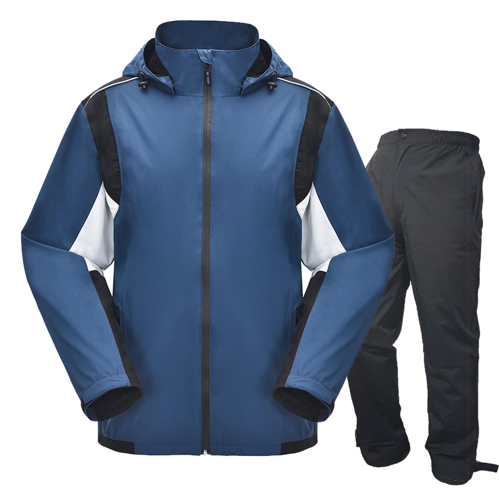 

Men s Rain Suit Top and Bottom Set Blue XL Motorcycle Wear Outdoor Golf