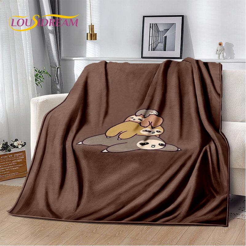 Cute Sloth Series Cartoon Soft Plush Blanket,Flannel Blanket Throw Blanket for Living Room Bedroom Bed Sofa Picnic Cover Kids 3D