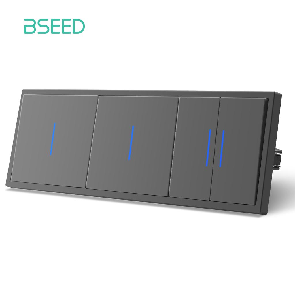 BSEED 1/2-modulový nástenný vypínač svetla Mechanické tlačidlá Vypínač 1-cestný EÚ štandard Plastové rámčeky LED indikátor Rýchle pripojenie vodičov