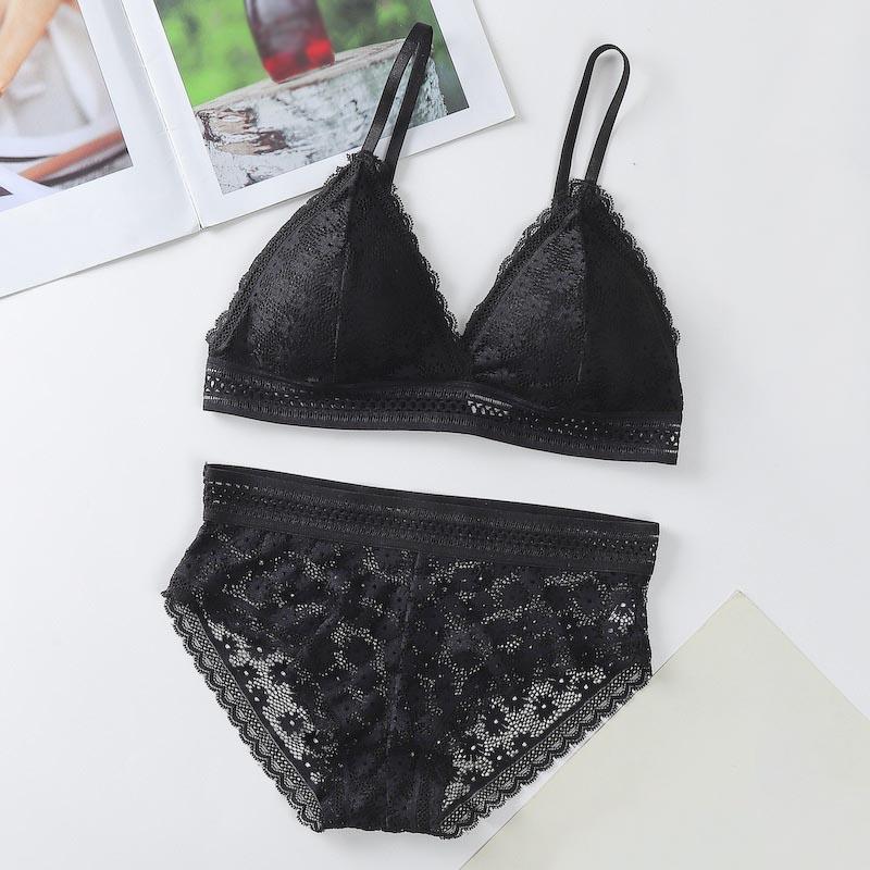 Ladies Underwired Bra Lace Beauty Back Suit Underwear