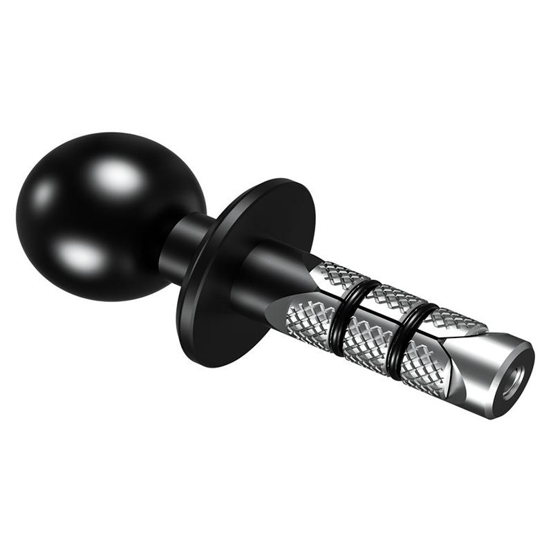 Supporto per Moto Bicicletta Base Nera per Stelo Forcella con Testa Sferica da 17mm 25mm per Adattatore Supporto Sferico GoPro insta360 Porta Telefono Cellulare