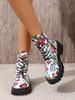 2026 Large Women's Multicolor Martin Boots with Low Heel - European and American Fashion