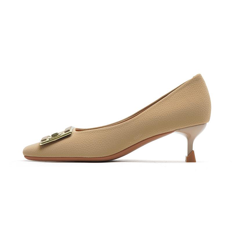 Pumps mit quadratischer Zehenpartie und Stilettoabsatz im Feenstil, Schuhe mit quadratischer Schnalle für Damen, niedrig geschnittene High Heels für Damen