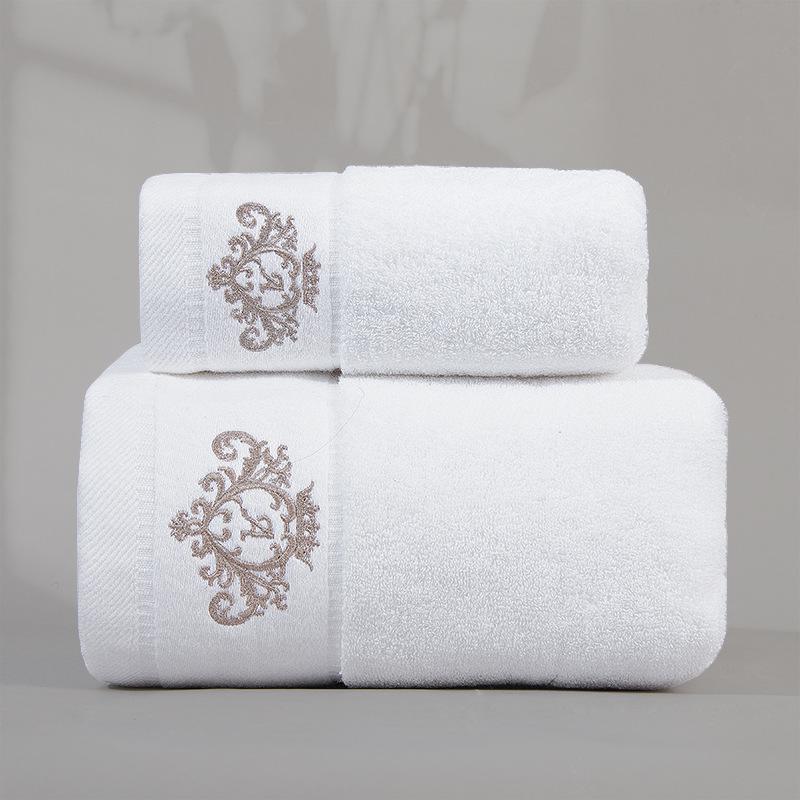 Premium All-Cotton Bath Towel: Thick, Soft, Absorbent, Antibacterial, Embroidered for Household and Hotel Use